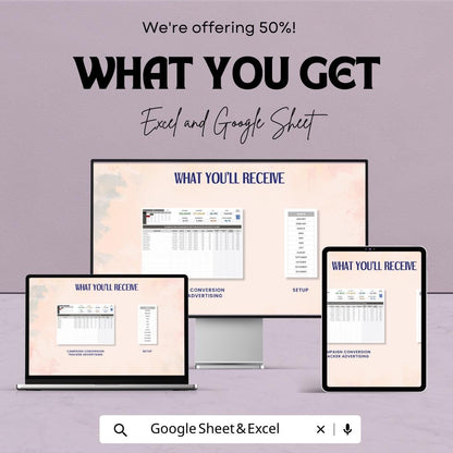 Campaign Conversion Tracker Template | Advertising ROI Tracker | Marketing Budget Spreadsheet | PPC Performance Dashboard