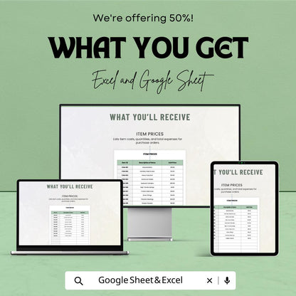 Operations Purchase Order Tracker Template | PO Tracking Spreadsheet | Excel & Google Sheets
