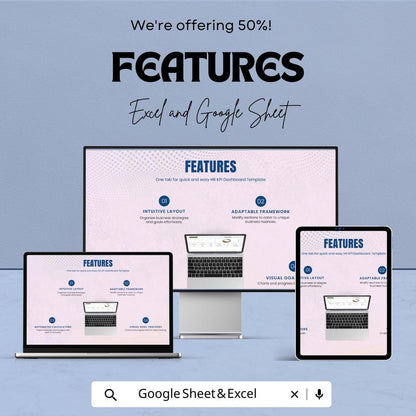 KPI Dashboard Template - Google Sheet and Excel - Employee Performance and Metrics Tracker - KPI Dashboard Sheet - HR Analytics Tool
