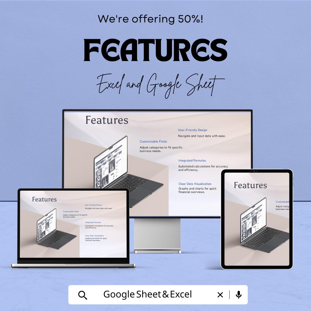 CFO Dashboard Template | Excel and Google Sheet | Financial Tracking | Monthly, Quarterly, Annual Report | Budget & Expense Management