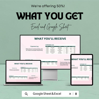 Operating Expense Sheet | Google Sheets and Excel Template | Expense Tracker | Business Budget Planner | Cash Flow & Income Breakdown