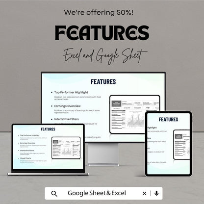 Sales Top Earners Dashboard - Excel & Google Sheets | Track Performance and Earnings