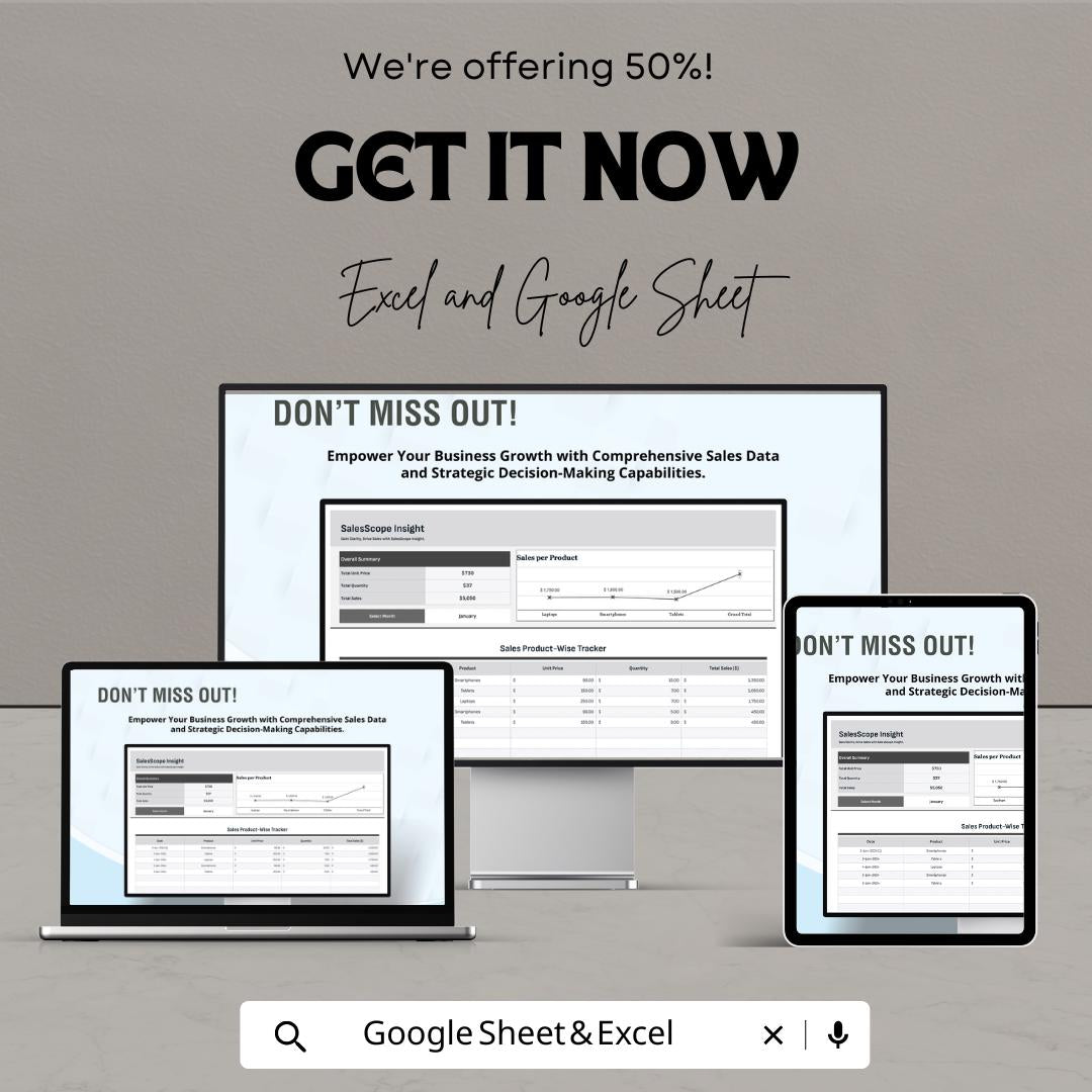 Sales Product-Wise Tracker Template | Excel & Google Sheet Sales Tracker | Product Sales Log | Inventory and Profit Tracker | Business Sales