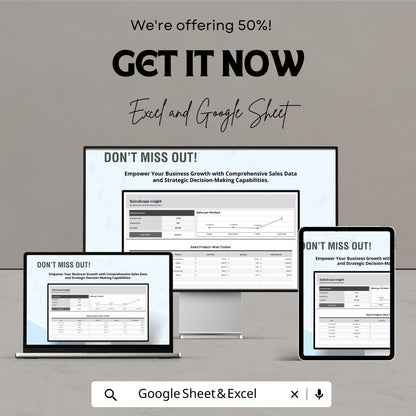 Sales Product-Wise Tracker Template | Excel & Google Sheet Sales Tracker | Product Sales Log | Inventory and Profit Tracker | Business Sales