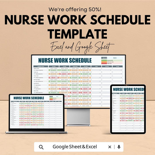 Nurse Schedule Template | Hospital Staff Roster | Nurse Planner Google Sheets | Healthcare Work Schedule Template