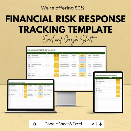 Financial Risk Response Tracking Template, Risk Management Spreadsheet, Compliance Tracker, Excel Google Sheets, Risk Action Log, Audit Tool