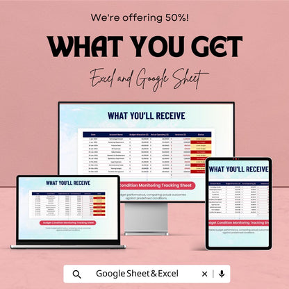 Account Budget Condition Monitoring Sheet Template | Budget Tracker Excel & Google Sheets | Financial Management Dashboard | Budget Planner