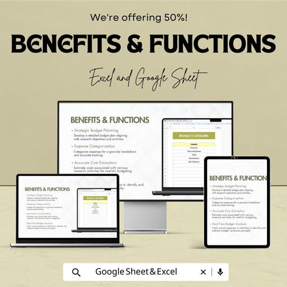 Marketing Research Budget Tracker Template | Business Budget Spreadsheet | Market Research Cost Planner | Expense Tracker for Teams