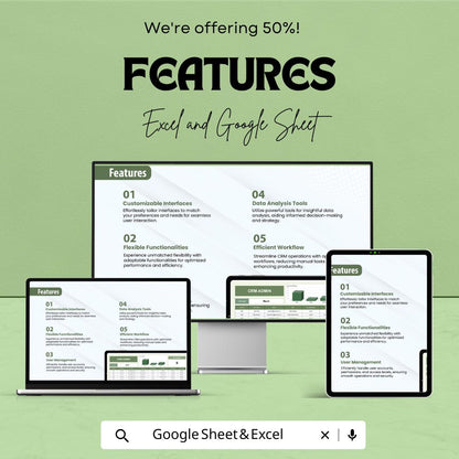 CRM Admin Template | Excel & Google Sheets User Management Dashboard | Admin Panel Spreadsheet | CRM Tracker System