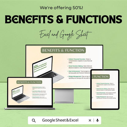 Income and Expense Spreadsheet | Excel & Google Sheet Template for Financial Management | 50% Off Now
