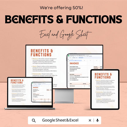 Cleaning Services Contract Agreement Invoice Template | Cleaning Business Invoice | Service Contract Form | Printable Invoice Template