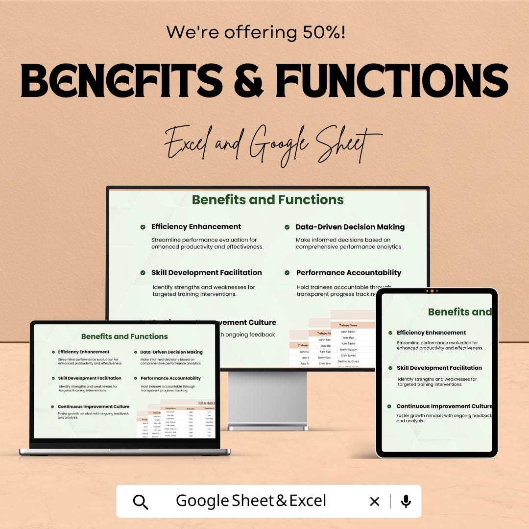 Sales Trainee Performance Tracker Template | Employee KPI Dashboard | Sales Training Progress Sheet |  Performance Tracker