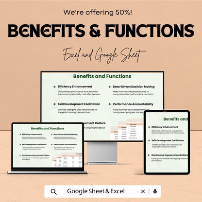 Sales Trainee Performance Tracker Template | Employee KPI Dashboard | Sales Training Progress Sheet |  Performance Tracker