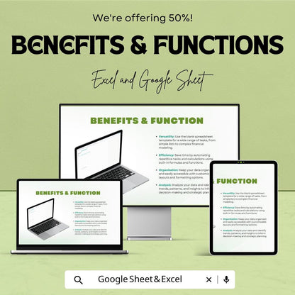 Blank Spreadsheet Template | Excel and Google Sheets | Customizable Accounting Sheet | Business Finance Tracker | Editable Data Sheet