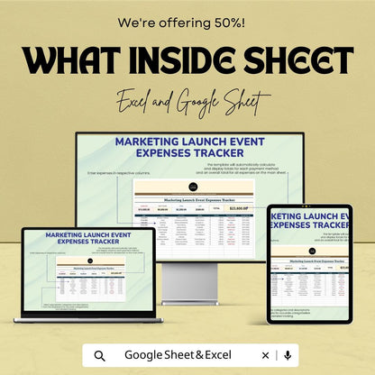 Marketing Event Budget Tracker, Excel & Google Sheets, Launch Event Expense Spreadsheet, Event Cost Planner, Marketing Budget Template