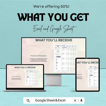Financial Cost Management Dashboard | Excel and Google Sheet | Track Expenses, Budgeting & Profit | Business Financial Planning Template