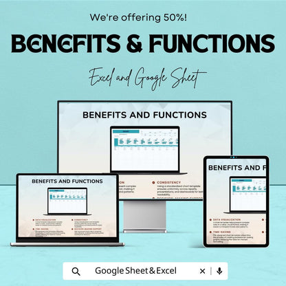 Chart Sheet - Excel and Google Sheets | Data Visualization, Monthly Reports & Budget Analysis Template