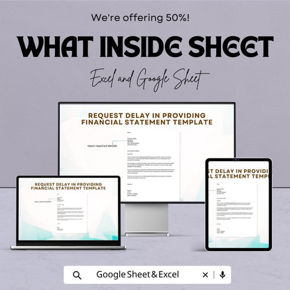 Request Delay in Providing Financial Statement Template | Editable Letter Format | Excel & Google Sheet Business Document