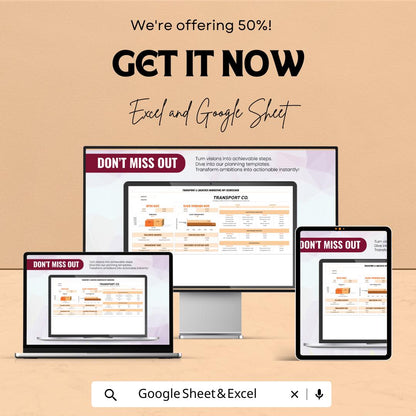 Transport and Logistics Marketing KPI Scorecard Sheet - Excel & Google Sheet Template for Marketing Performance