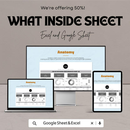 Job Ad Keyword Performance Sheet HR Template | Recruitment Analytics Dashboard | Excel & Google Sheets Hiring Tracker