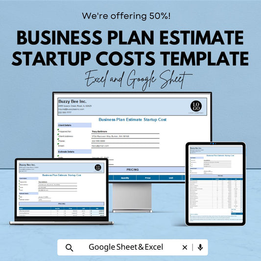 Business Plan Estimate Start-up Costs Template | Google Sheets & Excel Business Planner | Start-up Cost sheet | Financial Budget Template