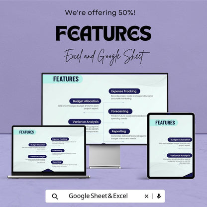 Project Budget Tracking Template | Budget Planner Spreadsheet | Expense Tracker | Project Cost Management | Excel & Google Sheets |
