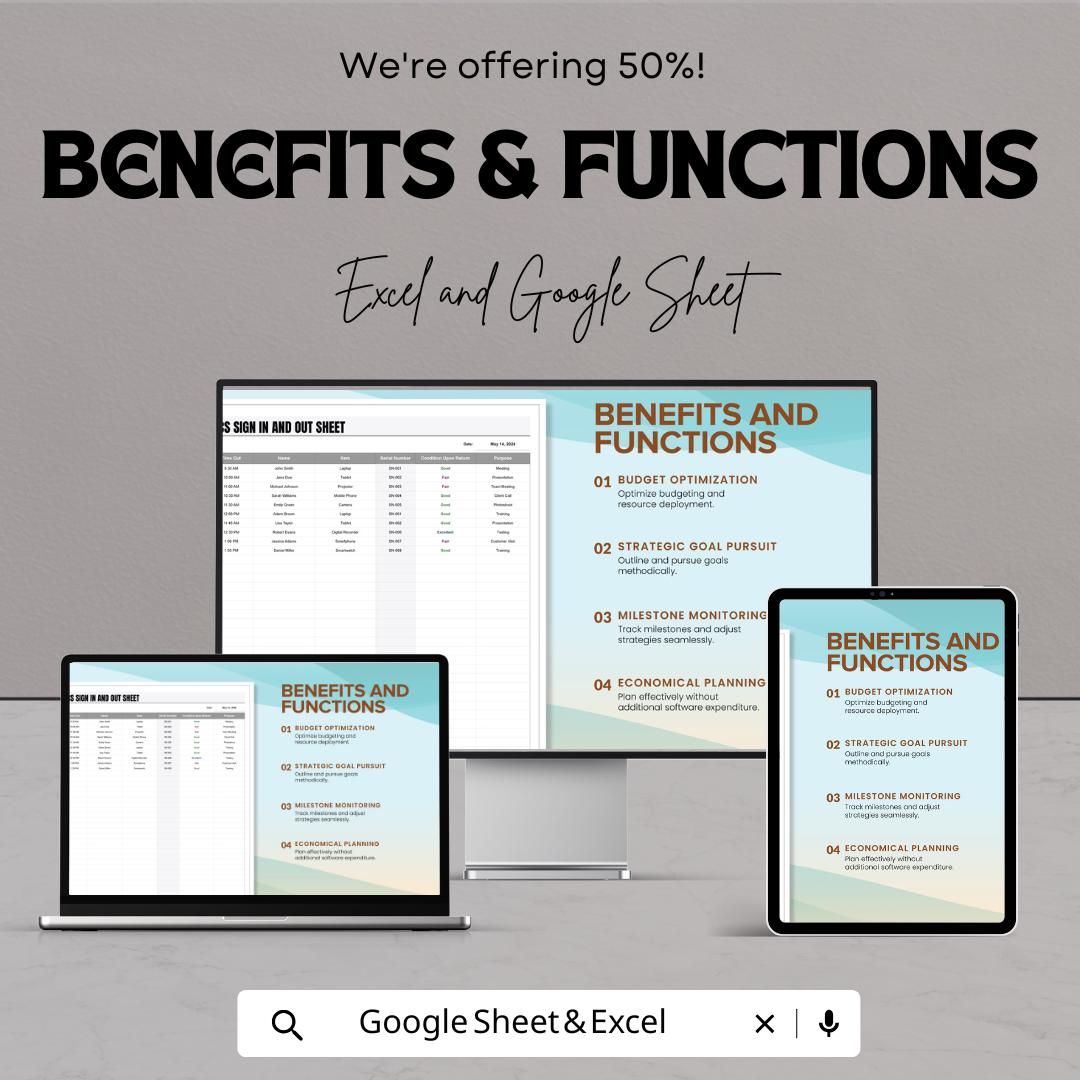 Electronics Sign In and Out Sheet | Track Electronics Checkout | Excel & Google Sheets Template