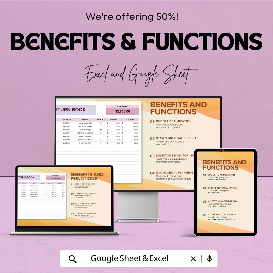 Purchase Return Book Template | Purchase Return Register | Business Accounting Log | Inventory Return Tracker