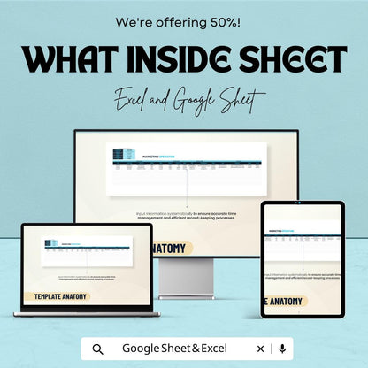 50% Off | Marketing Operation Sheet Template for Excel and Google Sheets | Campaign Planning, Resource Allocation, & Performance Metrics