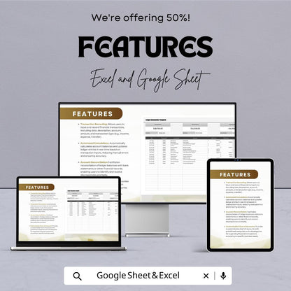 Ledger Automation Template | Automated Accounting Spreadsheet | Business Finance Tracker | Transaction Log Template