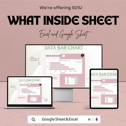 Data Bar Chart Template Excel | Google Sheets Dashboard | Data Visualization Template | Business Chart Spreadsheet | KPI Tracker |
