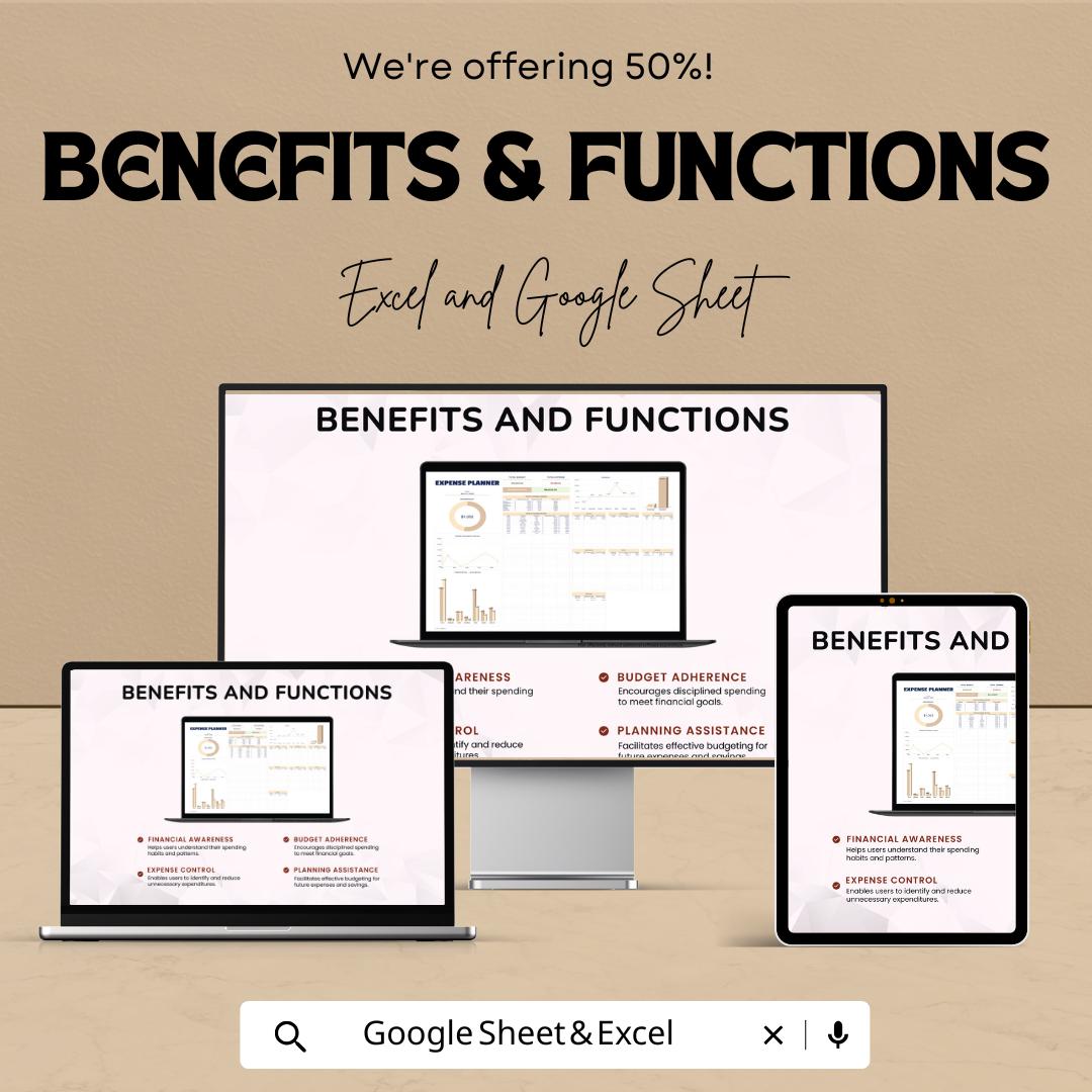 Expense Planner Sheet | Budget Tracker Excel and Google Sheet Template for Personal Finance | Budgeting & Expense Management Tool