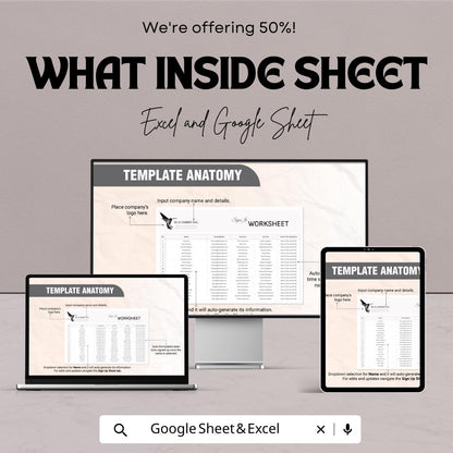 Sign In Worksheet Template | Employee Attendance Tracker | Event Sign In Sheet | Business Registration Form | Printable Log Sheet