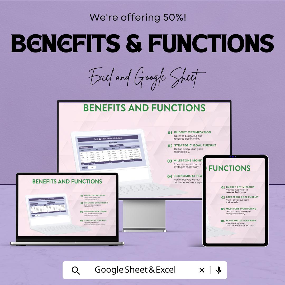 Debt Reduction Calculator Template | Credit Card Debt Tracker | Loan Payoff Spreadsheet | Debt Snowball Tool | Finance Template