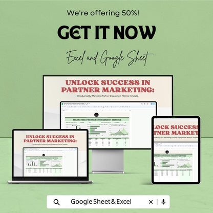 Marketing Partner Engagement Metrics Template | Partnership Performance Dashboard | Engagement Tracking Sheet | Partner Reporting Template