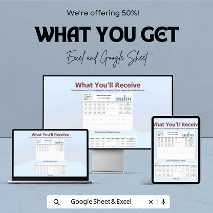 Finance Audit Status Tracker Template | Audit Management Spreadsheet | Audit Progress Tracker | Compliance Tracking Sheet