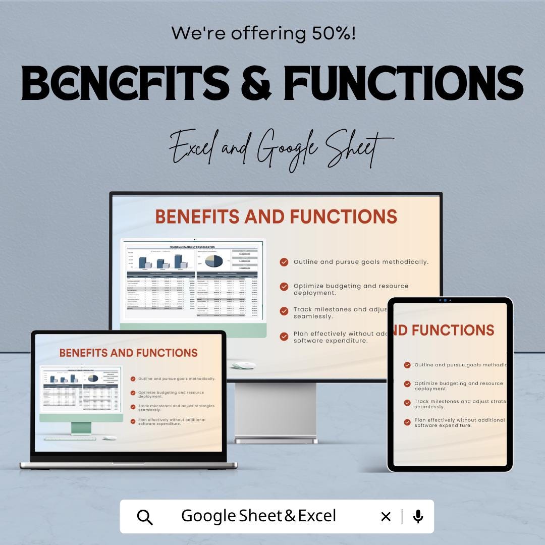 Financial Statement Consolidation Template | Consolidated Financials Spreadsheet | Income Statement & Balance Sheet Tool
