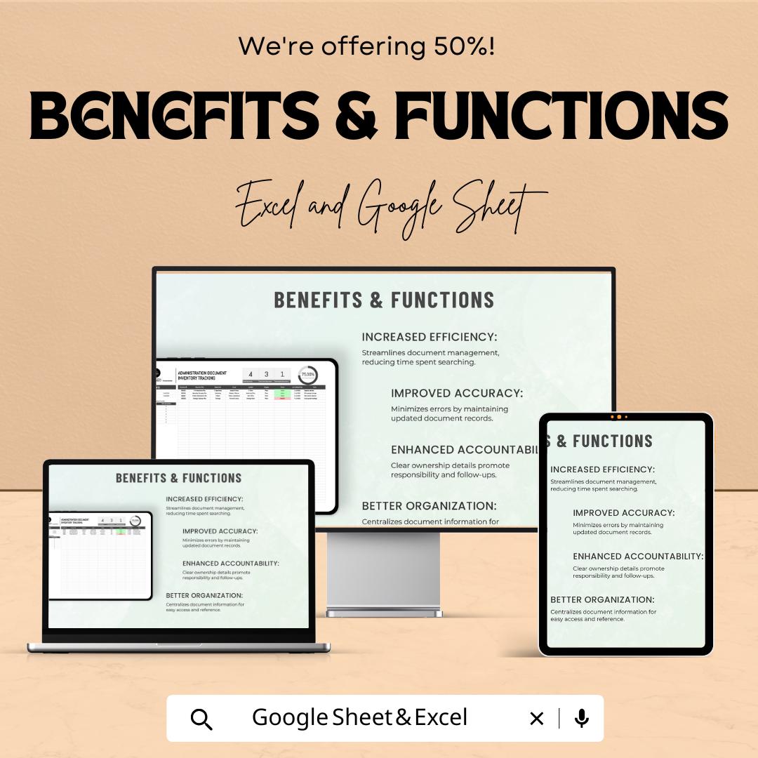 Administration Document Inventory Tracking Sheet – Google Sheets & Excel Template for Efficient Document Management