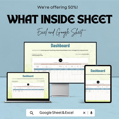 Manager’s On boarding Feedback Compilation Sheet HR Template | Employee Feedback Tracker | HR On boarding Evaluation Form
