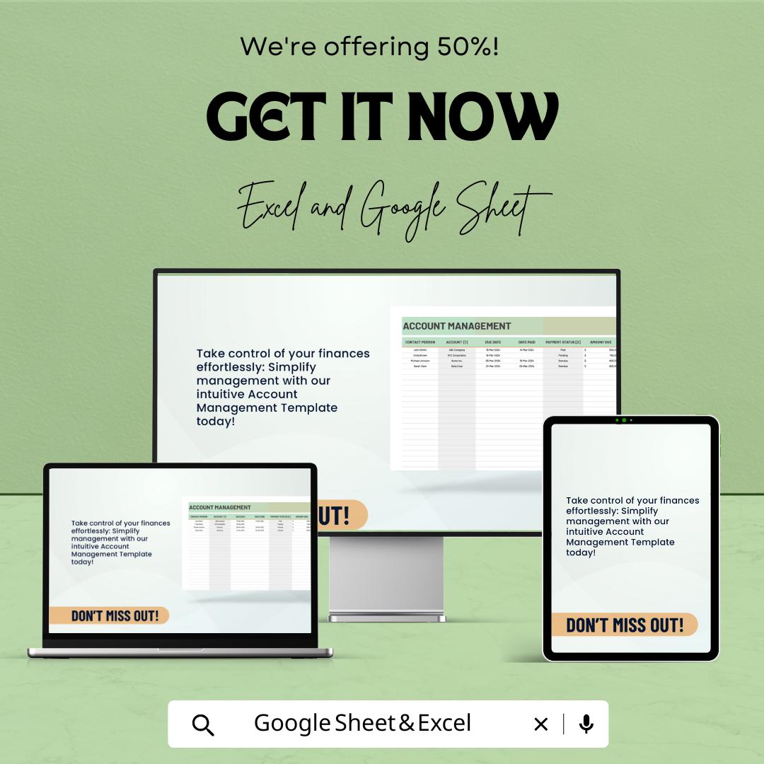 Account Tracker | Payment Log | Account Organizer | Finance Tracker | Small Business Spreadsheet