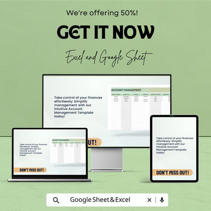 Account Tracker | Payment Log | Account Organizer | Finance Tracker | Small Business Spreadsheet