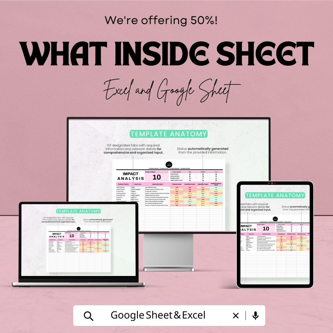 Operations Business Impact Analysis Template | Excel & Google Sheets | BIA Tool | Business Continuity Planning