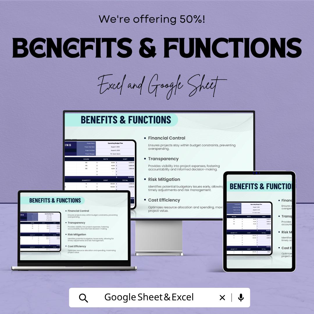 Project Budget Tracking Template | Budget Planner Spreadsheet | Expense Tracker | Project Cost Management | Excel & Google Sheets |