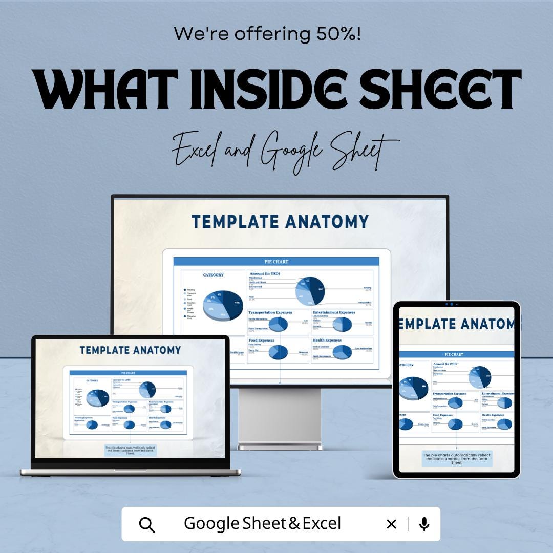 Pie Chart Template | Data Visualization Spreadsheet | Analytics Dashboard Template | Excel & Google Sheets | Business Reporting Sheet |
