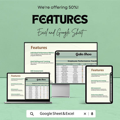 Employee Performance Tracker Template | Staff Performance Review Spreadsheet | HR Performance Evaluation Sheet |  Employee Tracker