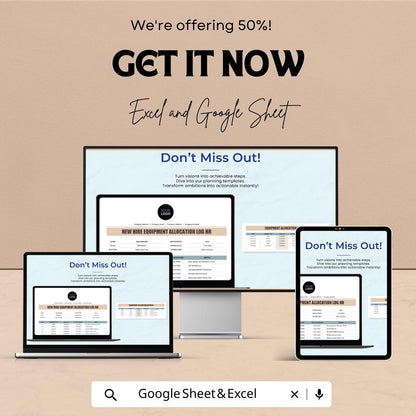New Hire Equipment Allocation Log HR Template | Employee Equipment Tracker | Onboarding Asset Log | Excel & Google Sheets