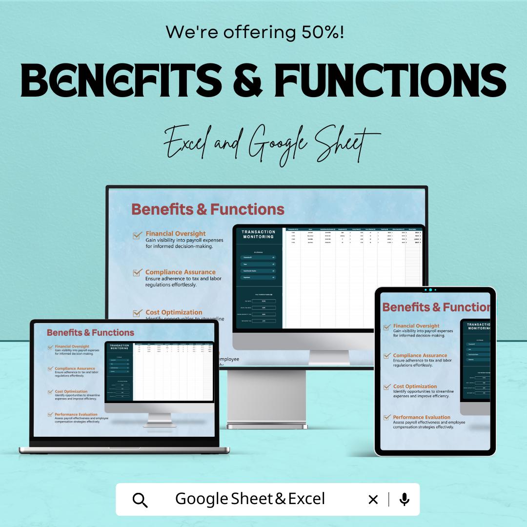 Payroll Accounting Transaction Monitoring Sheet | Payroll Transaction Tracker | Payroll Expense Log | Payroll Audit Tracking Sheet