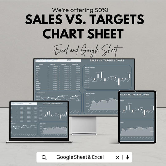 Sales vs. Targets Chart Template for Excel & Google Sheets - Track Sales Performance Easily