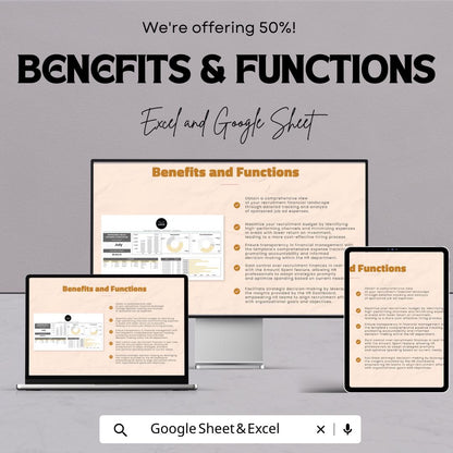 Sponsored Job Ad Expenses and Results HR Template | Excel & Google Sheets | Recruitment Cost Tracker | Hiring Performance Report