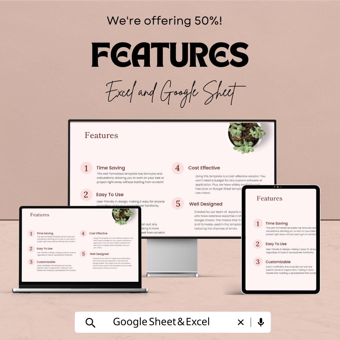 Customer Acquisition Cost Template | CAC Calculator Spreadsheet | Marketing Cost Tracker |  Marketing Budget Tracker